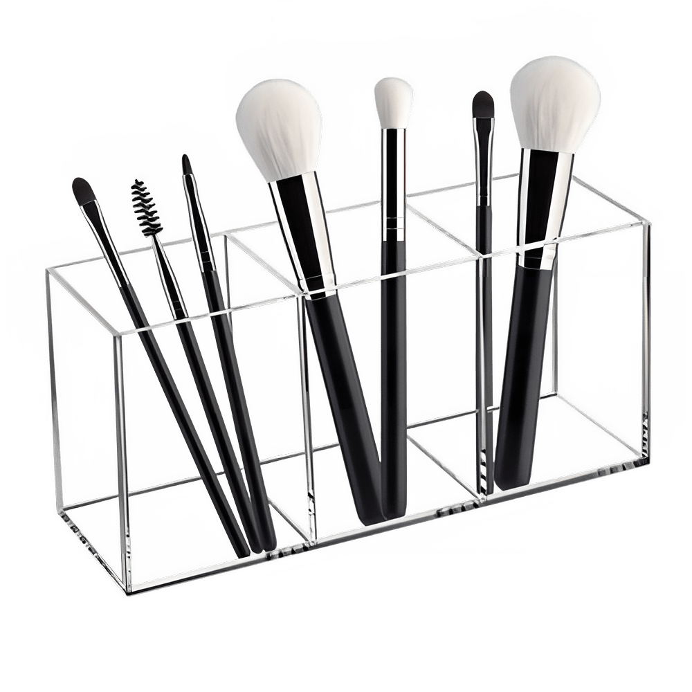 Clear Acrylic Desktop Organizer for Makeup Brushes and Pens - The Reset Cart