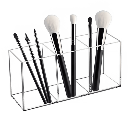 Clear Acrylic Desktop Organizer for Makeup Brushes and Pens - The Reset Cart
