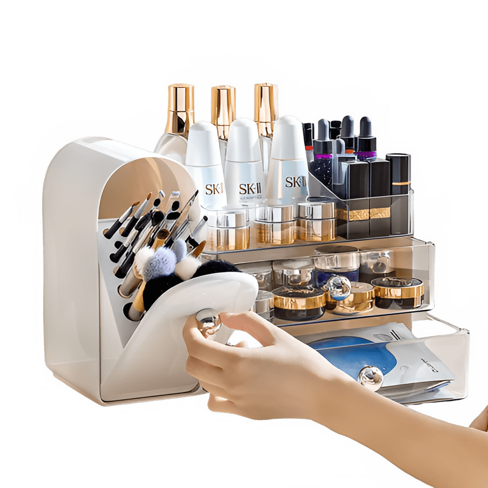 Large Capacity Plastic Desktop Makeup Organizer and Storage Drawer - The Reset Cart