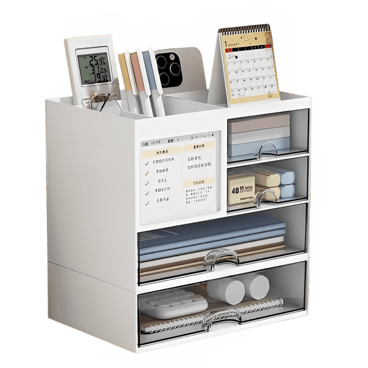 Desktop Drawer Organizer with Partitioned Stationery Storage - The Reset Cart
