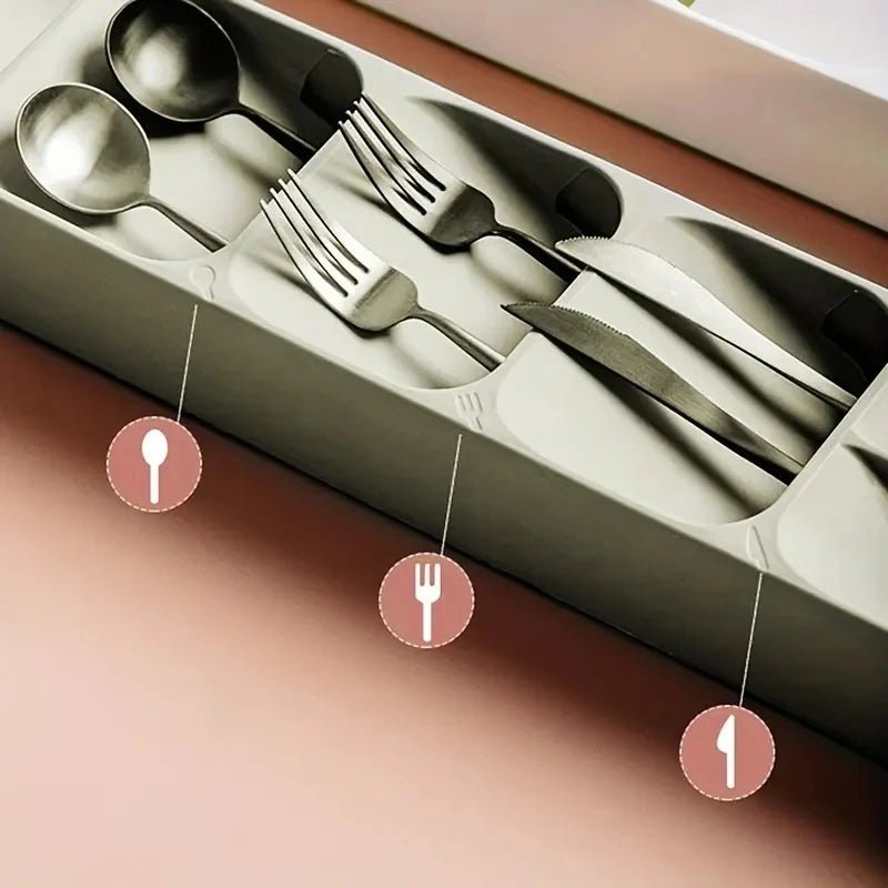 Angled Cutlery Organizer Tray for Kitchen Drawers - The Reset Cart