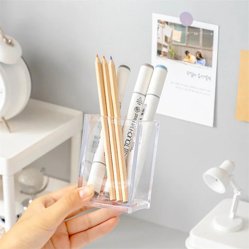 Clear Acrylic Desktop Organizer for Makeup Brushes and Pens - The Reset Cart