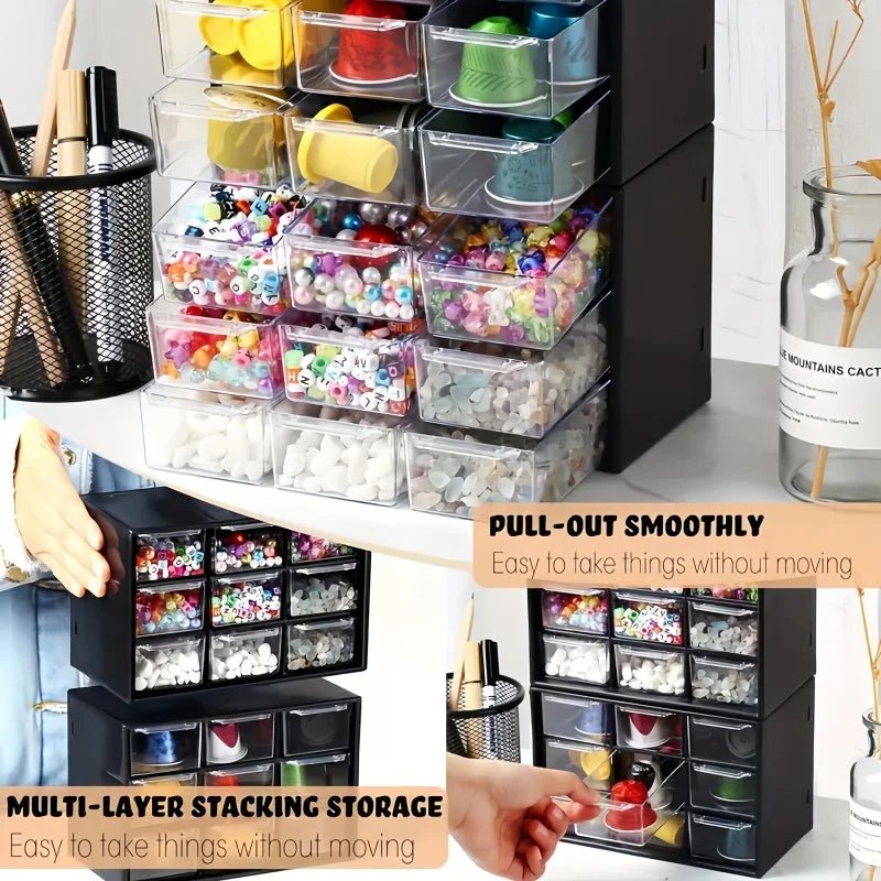 Multi - Grid Desktop Drawer Organizer for Jewelry and Cosmetics - The Reset Cart