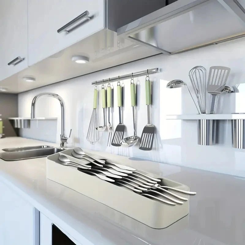 Angled Cutlery Organizer Tray for Kitchen Drawers - The Reset Cart