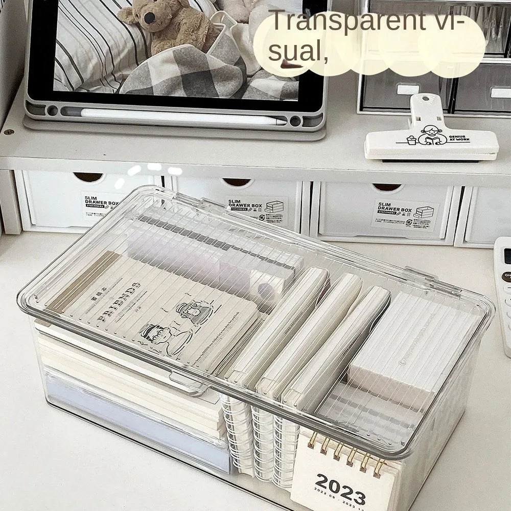 Transparent PET Desktop Storage Drawer Organizer Box - The Reset Cart