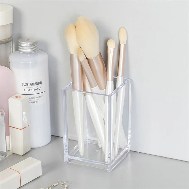 Clear Acrylic Desktop Organizer for Makeup Brushes and Pens - The Reset Cart