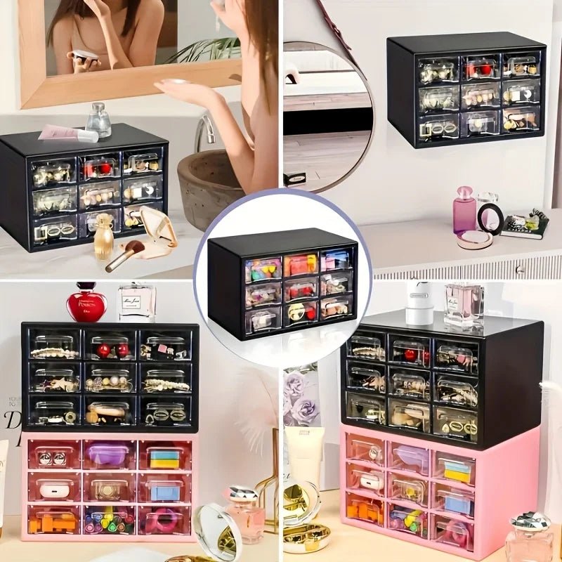 Multi - Grid Desktop Drawer Organizer for Jewelry and Cosmetics - The Reset Cart