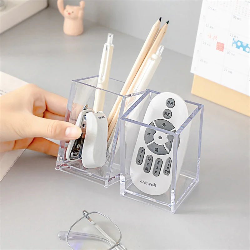 Clear Acrylic Desktop Organizer for Makeup Brushes and Pens - The Reset Cart