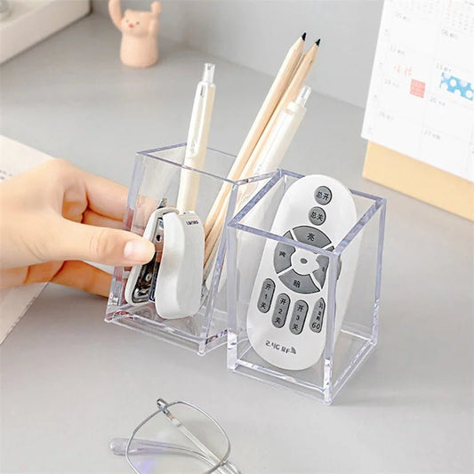 Clear Acrylic Desktop Organizer for Makeup Brushes and Pens - The Reset Cart