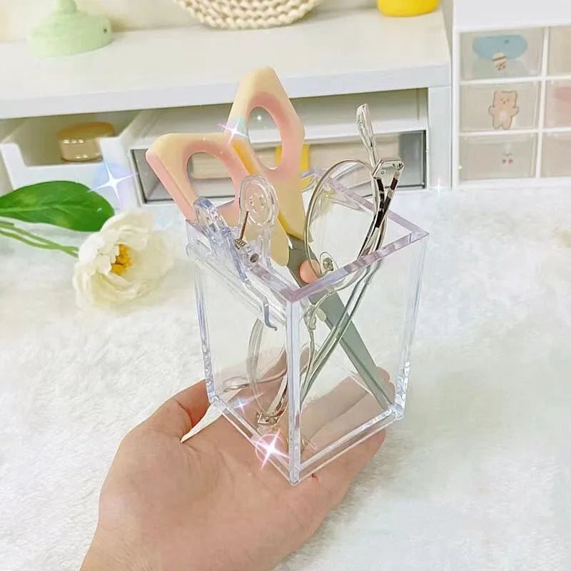 Clear Acrylic Desktop Organizer for Makeup Brushes and Pens - The Reset Cart